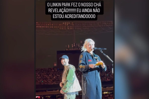Linkin Park faz chá revelação de fã grávida no meio do show em SP